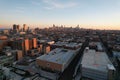 Aerial view of the Chicago skyline taken from the local CTA train station Royalty Free Stock Photo