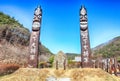 Aerial View of Chilgapsan Jangseung Park, Cheongyang, Chungnam, South Korea, Asia