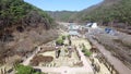 Aerial View of Chilgapsan Jangseung Park, Cheongyang, Chungnam, South Korea, Asia.