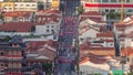 Aerial view of Chinatown with red roofs timelapse, Singapore Royalty Free Stock Photo