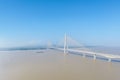 Aerial view of the chizhou yangtze river bridge