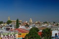 Aerial view of Cholula city with Convent of San Gabriel at background, Mexico. Royalty Free Stock Photo