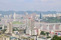 Aerial view of Chongqing cityscape and Yangtze River Royalty Free Stock Photo