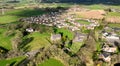 Aerial view of Christ Church of Ireland in the Village of Ballynure near Ballyclare Town Co Antrim Northern Ireland Royalty Free Stock Photo