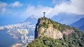 Aerial view of Christ the Redeemer and Rio de Janeiro city Royalty Free Stock Photo