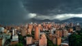 Aerial view of Christ the Redeemer and Rio de Janeiro city Royalty Free Stock Photo