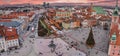 Aerial view of the Christmas tree near Castle Square with Column of Sigismund Royalty Free Stock Photo