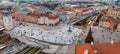 Aerial view of the Christmas tree near Castle Square with Column of Sigismund Royalty Free Stock Photo