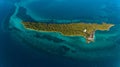 Aerial view of the Chumbe island coral park, Zanzibar Royalty Free Stock Photo