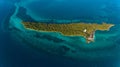 Aerial view of the Chumbe island coral park, Zanzibar, Tanzania Royalty Free Stock Photo