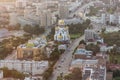 Aerial view of the Church on Blood in Honour of All Saints Resplendent in the Russian Land in Yekaterinburg, Russ Royalty Free Stock Photo