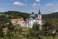 Aerial view on Church, monastery in Krtiny, Czech Republic. Virgin Mary ,Baroque monument. Architecture , Jan Santini Aichel Royalty Free Stock Photo