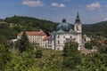 Aerial view on Church, monastery in Krtiny, Czech Republic. Virgin Mary ,Baroque monument. Architecture , Jan Santini Aichel Royalty Free Stock Photo