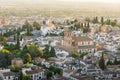 Aerial view Church of San Salvador and Church of San Nicolas - Granada, Andalusia, Spain