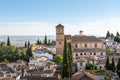 Aerial view Church of San Salvador - Granada, Andalusia, Spain