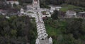 Aerial view of the church and stairs of Bom Jesus in Braga Portugal