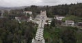 Aerial view of the church and stairs of Bom Jesus in Braga Portugal