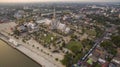 Aerial view church of wat sothorn temple important religion land