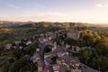 Aerial view of Cigognola Castle - Oltrepo Pavese Italy Royalty Free Stock Photo