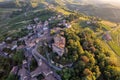 Aerial view of Cigognola Castle - Oltrepo Pavese Italy Royalty Free Stock Photo