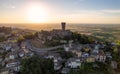 Aerial view of Cigognola Castle - Oltrepo Pavese Italy Royalty Free Stock Photo