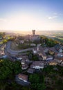 Aerial view of Cigognola Castle - Oltrepo Pavese Italy Royalty Free Stock Photo