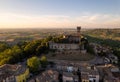 Aerial view of Cigognola Castle - Oltrepo Pavese Italy Royalty Free Stock Photo