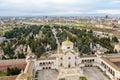 Aerial view of Cimitero Monumentale di Milano or Monumental Cemetery of Milan, the burial place of the most remarkable Italians,