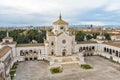 Aerial view of Cimitero Monumentale di Milano or Monumental Cemetery of Milan, the burial place of the most remarkable Italians,