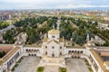 Aerial view of Cimitero Monumentale di Milano or Monumental Cemetery of Milan, the burial place of the most remarkable Italians,