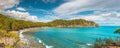 Aerial view of Cirali Beach from ancient Olympos ruins, Antalya Turkey Royalty Free Stock Photo