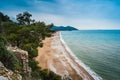 Aerial view of Cirali Beach from Ancient Olympos ruins, Antalya Turkey. Summer and holiday concept Royalty Free Stock Photo