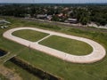 aerial view, circular roller skating track, located next to the Sultan Agung stadium in Bantul, Indonesia