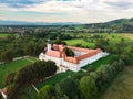 Aerial view of Cistercian monastery Kostanjevica na Krki, homely appointed as Castle Kostanjevica, Slovenia, Europe Royalty Free Stock Photo