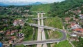Aerial view of Cisumdawu Twin Tunnel Bandung City, Toll Gate and the Intersection which is the Beginning of the Cisumdawu Toll
