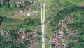 Aerial view of Cisumdawu Twin Tunnel Bandung City, Toll Gate and the Intersection which is the Beginning of the Cisumdawu Toll