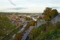 Aerial view, from the citadel, of the city of Namur, Belgium, Europe