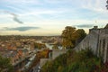 Aerial view, from the citadel, of the city of Namur, Belgium, Europe