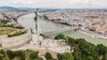 Aerial view of Citadella and Liberty Statue in Budapest Royalty Free Stock Photo