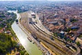 Aerial view on the city Agen.