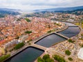 Aerial view on the city Agen. France