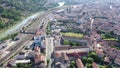 Aerial view on the city Agen. France