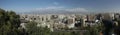 Aerial view of a city and The Andes mountain in the background, Santiago Royalty Free Stock Photo