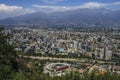 Aerial view of a city and The Andes mountain in the background, Santiago, Chile Royalty Free Stock Photo