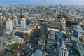 Aerial view, city of Bangkok Thailand Royalty Free Stock Photo