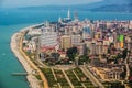 Aerial view of city on Black Sea coast, Batumi, Georgia.