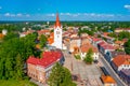 Aerial view of city center of Cesis/Cesu in Latvia