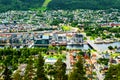 Aerial view of the city center of Drammen, Norway during a sunny summer day Royalty Free Stock Photo