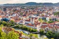 Aerial View Of City Center - Graz, Styria, Austria Royalty Free Stock Photo