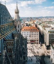 Aerial view of city center Vienna, Austria Royalty Free Stock Photo